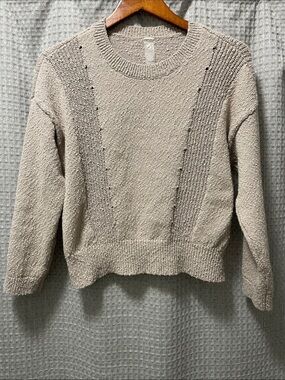 Lou & Grey Textured Crewneck Sweater - Beige